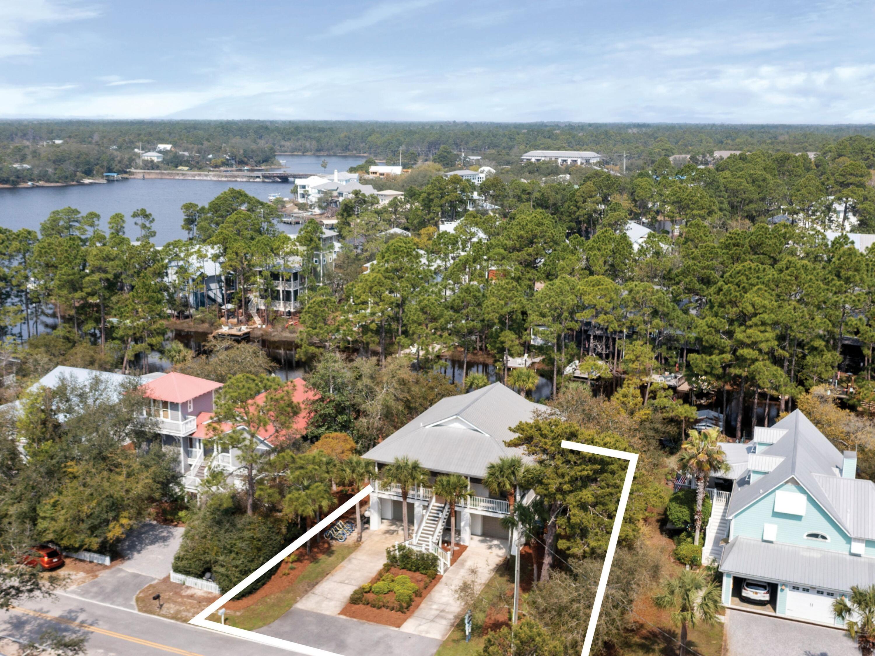 499 Lakeview Drive Santa Rosa Beach, FL 32459 - Photo 50 of 52 an aerial view of residential houses with outdoor space