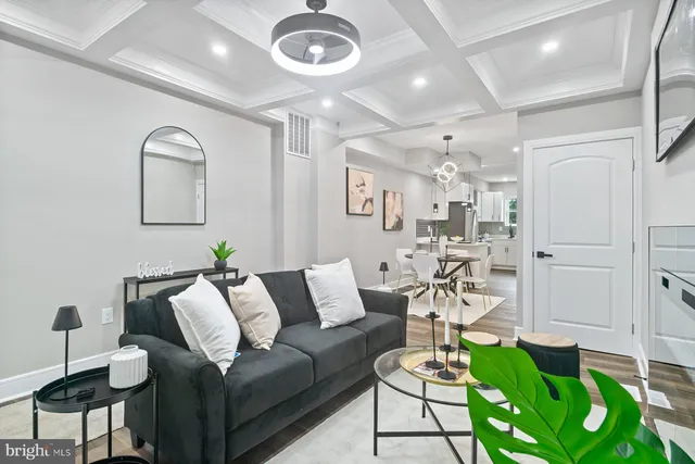 a living room with furniture