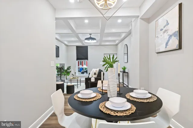 a table and chairs in a dining room
