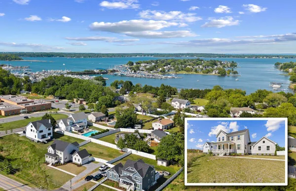 an aerial view of multiple house