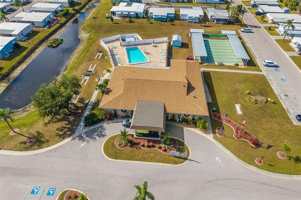 5619 Bayshore Road, Unit 423 Palmetto, FL 34221 - Photo 47 of 55 an aerial view of a house with a swimming pool