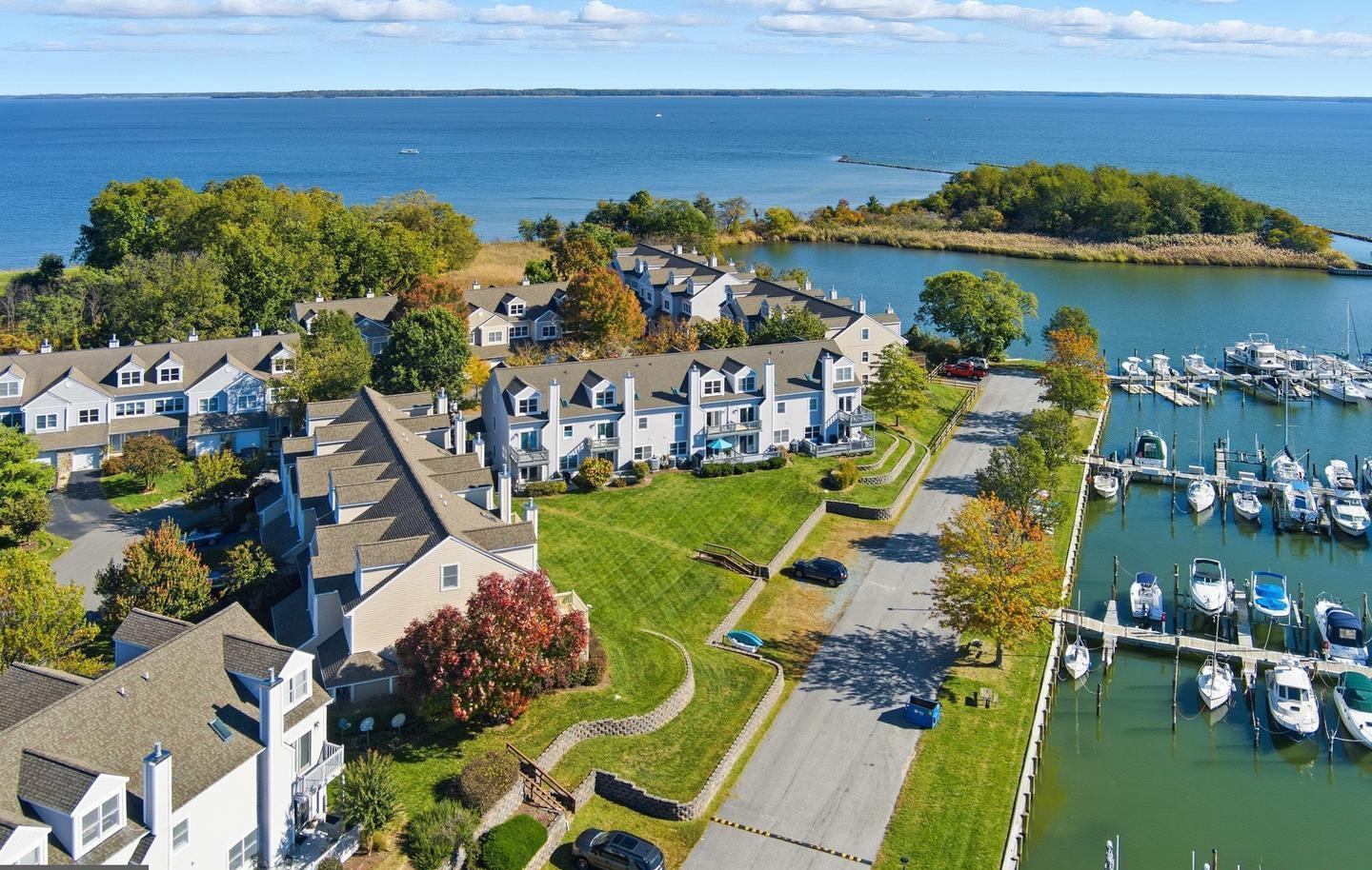 106 Bodys Neck Road Chester, MD 21619 - Photo 45 of 48 Aerial View of Marina leading to Chester River