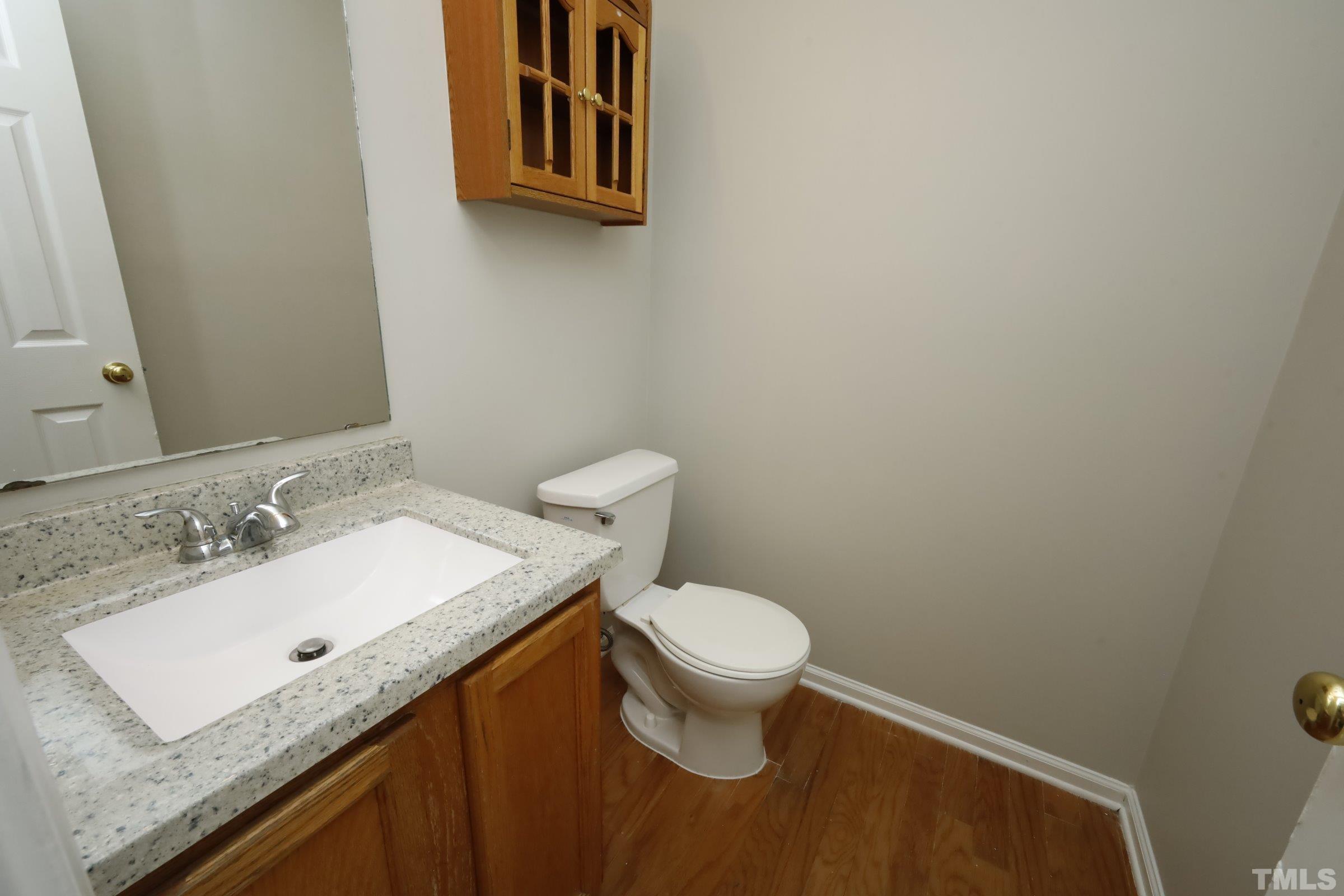 4014 Springfield Creek Drive Raleigh, NC 27616 - Photo 16 of 36 a bathroom with a sink a toilet and mirror