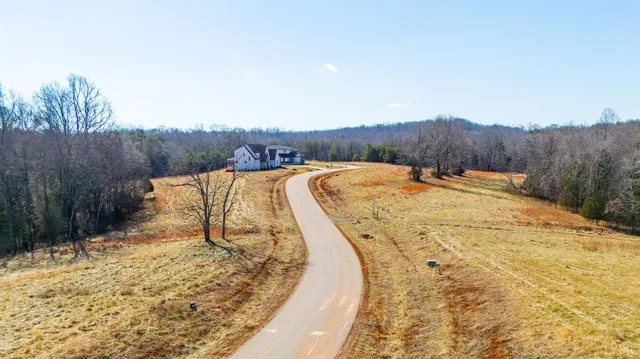 a view of a backyard with mountain view
