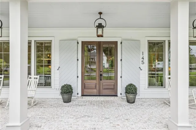 a view of a entryway door front of house