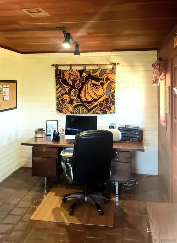 a view of workspace with a window