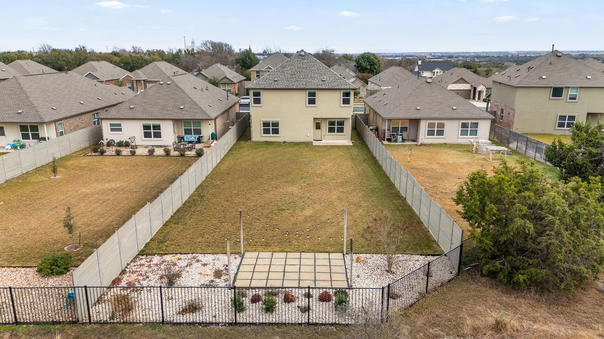 432 Clear Springs Road Georgetown, TX 78628 - Photo 26 of 35 Aerial perspective of back yard overlooking greenbelt area