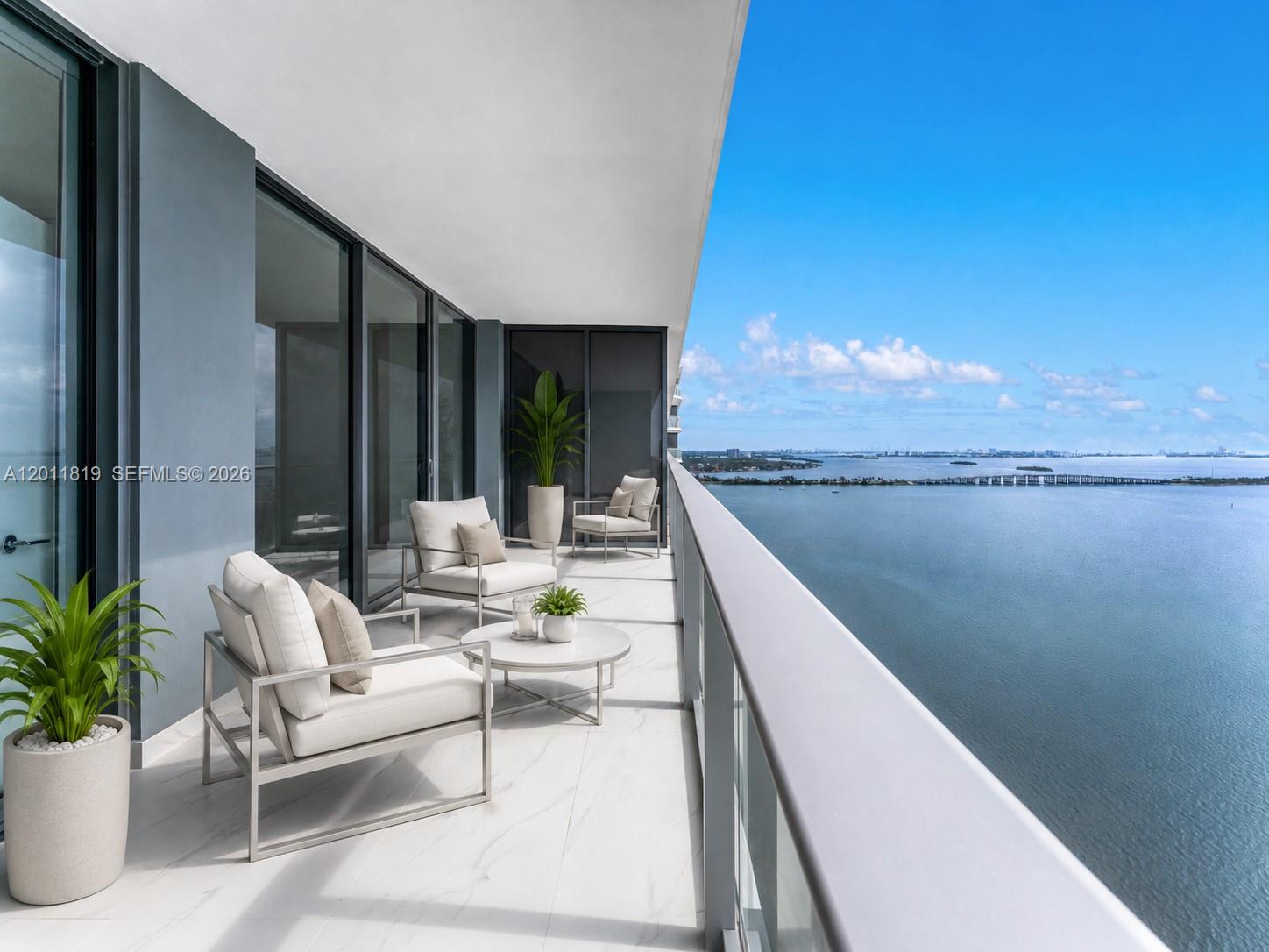 700 Northeast 24th Street, Unit 2504 Miami, FL 33137 - Photo 9 of 52 Balcony. This Image has been digitally altered (Virtually Staged)