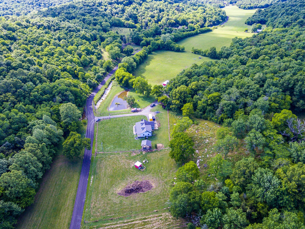 183 Lane Branch Road Fayetteville, TN 37334 - Photo 45 of 48 an aerial view of residential house with outdoor space and trees around