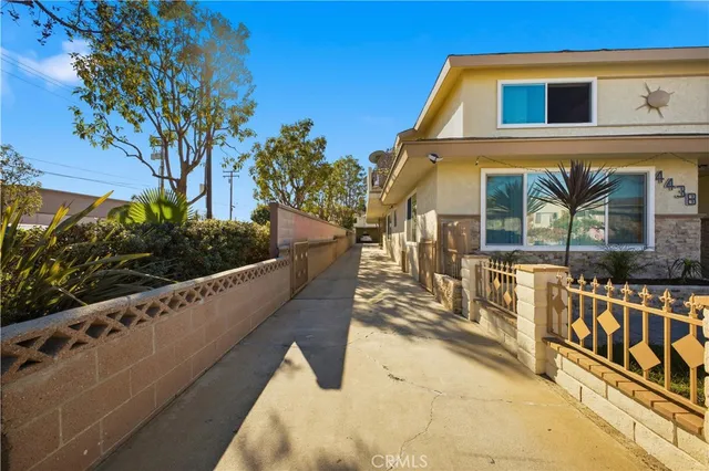 a view of a building with large windows