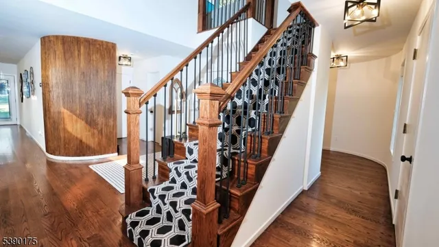 a view of entryway with wooden floor