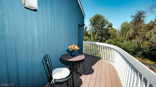a view of a balcony having patio