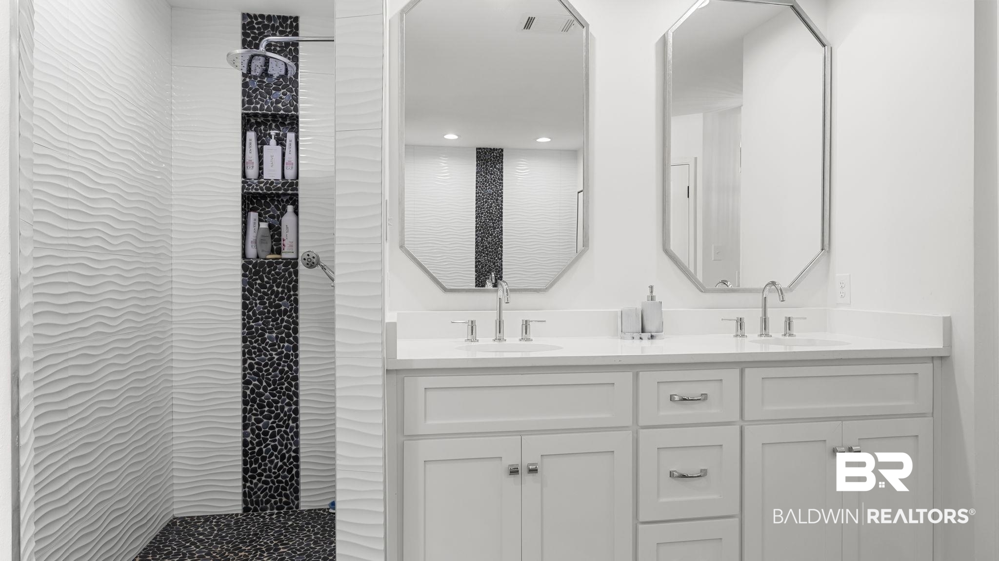 30194 River Road Orange Beach, AL 36561 - Photo 15 of 45 Full bath featuring a tile shower and double vanity