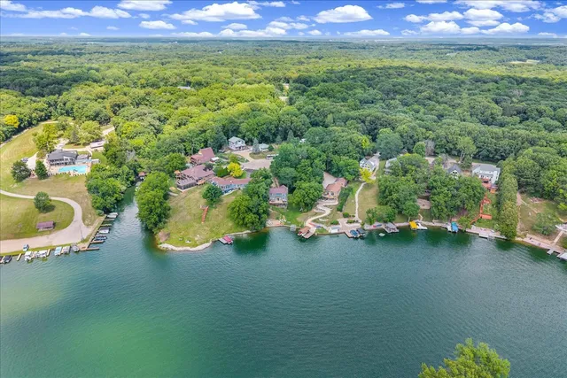 an aerial view of a house