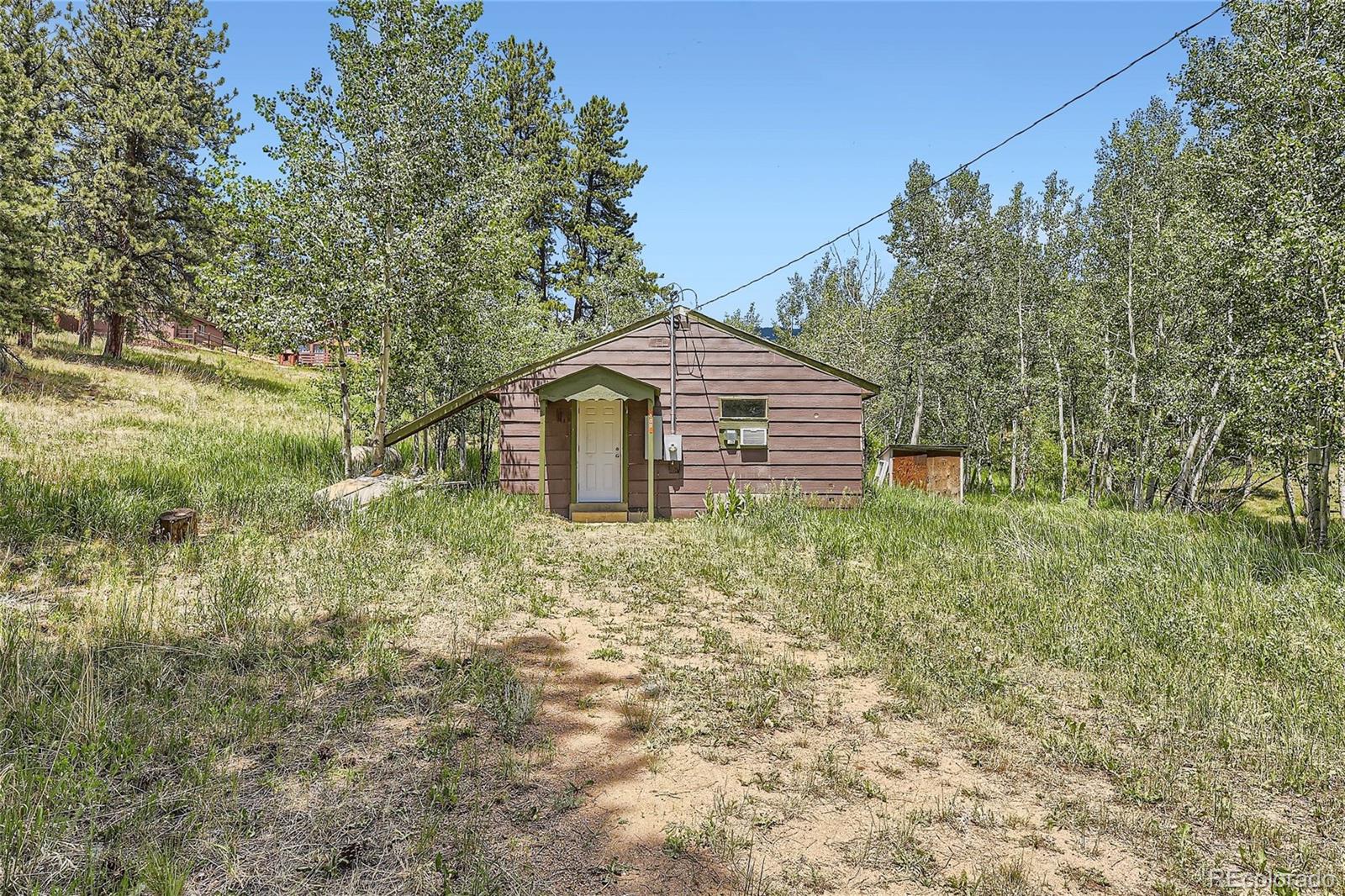 539 Neal Road Bailey, CO 80421 - Photo 2 of 26 a house is sitting in middle of the green field