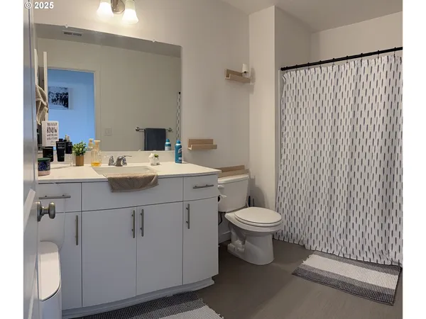 a bathroom with a sink toilet and vanity