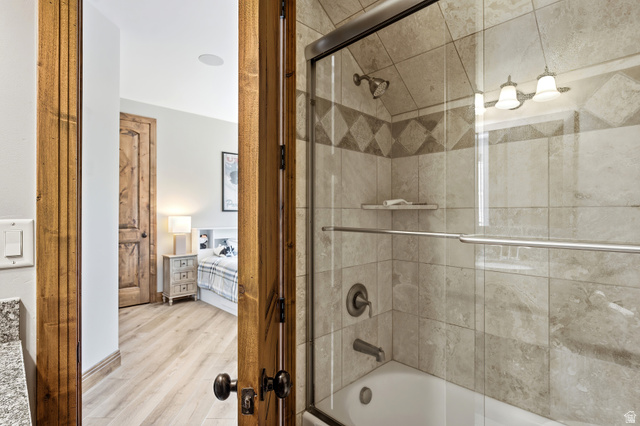 3148 Lower Saddleback Road Park City, UT 84098 - Photo 34 of 67 Shower-bathtub combination with glass enclosure and tiled surround