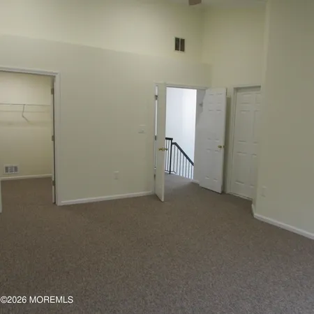 a view of a room with stairs