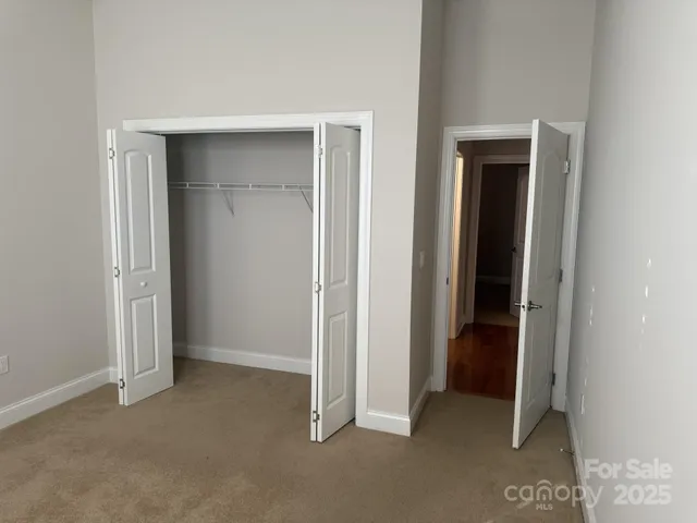 an empty room with closet