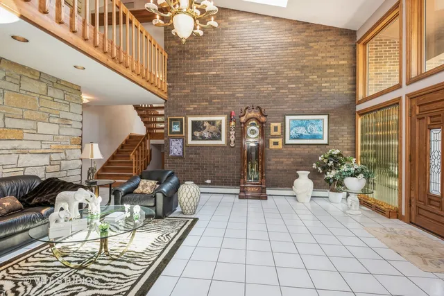 a view of a porch with seating space