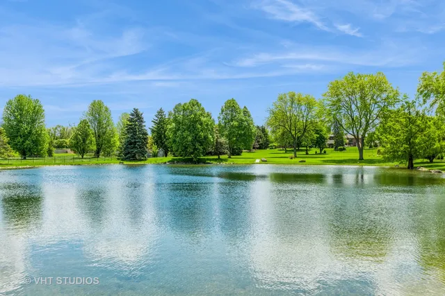a view of pool with a yard and plants