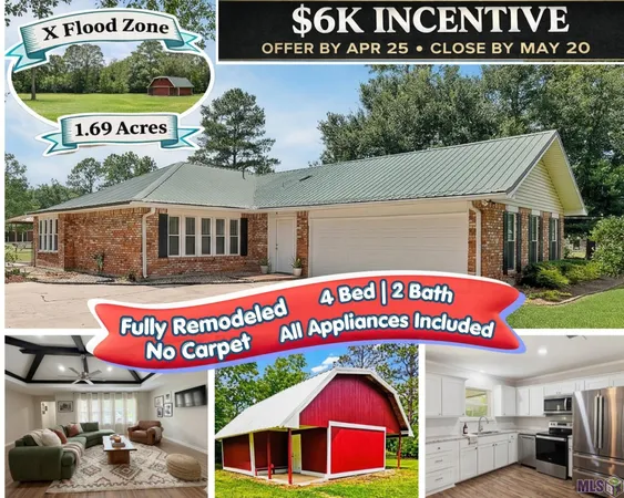 $395,000 | 17365 Levern Stafford Road, Prairieville, LA 70769