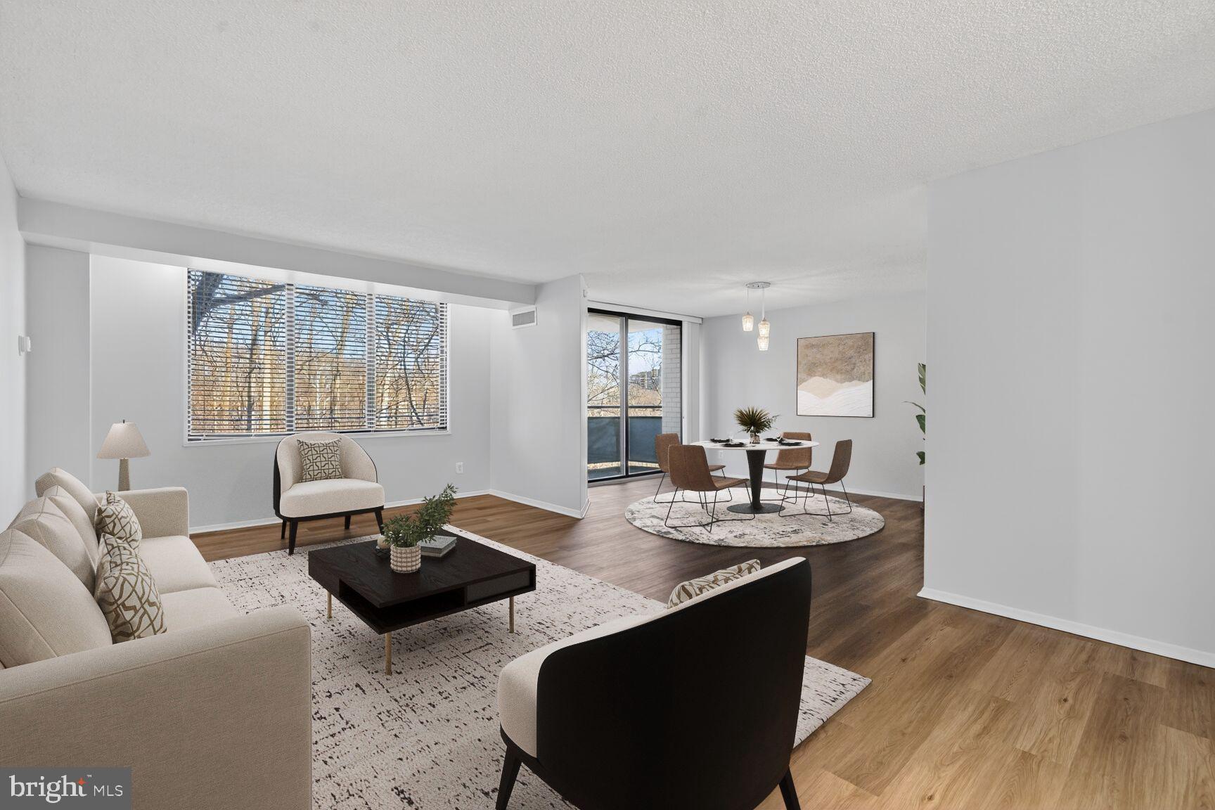5225 Pooks Hill Road, Unit 422N Bethesda, MD 20814 - Photo 2 of 67 Living Room w/ new flooring & fresh paint