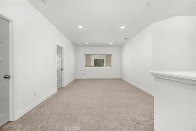 an empty room with closet