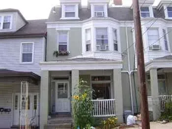front view of a brick building