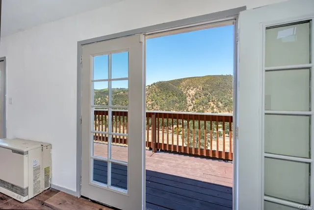 a view of a balcony from a room