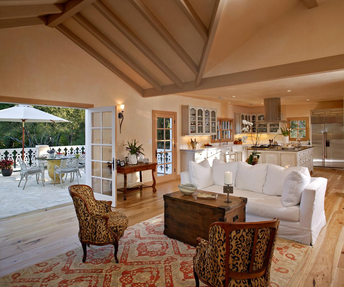 1401 School House Road Montecito, CA 93108 - Photo 8 of 9 a living room with furniture and a view of kitchen