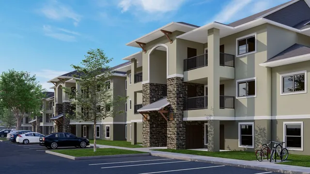 a view of a building with a street