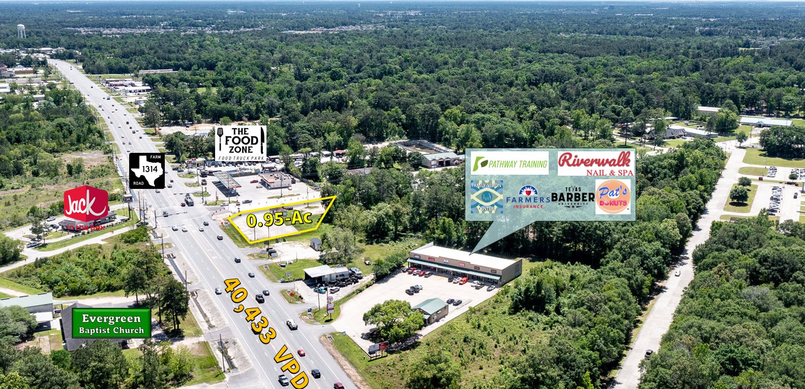 23214 Sorters Road Porter, TX 77365 - Photo 2 of 4 an aerial view of house with yard swimming pool and mountain view