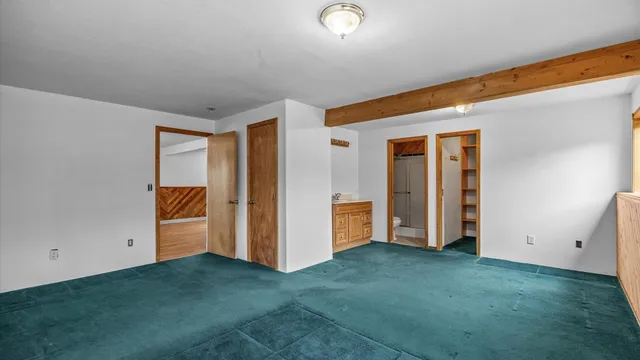 an empty room with closet