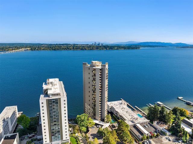 a view of a city with tall buildings