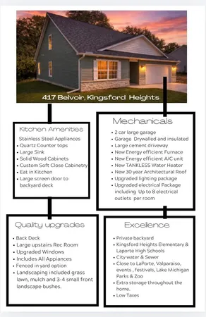 $297,000 | 417 Belvoir Road, Kingsford Heights, IN 46346