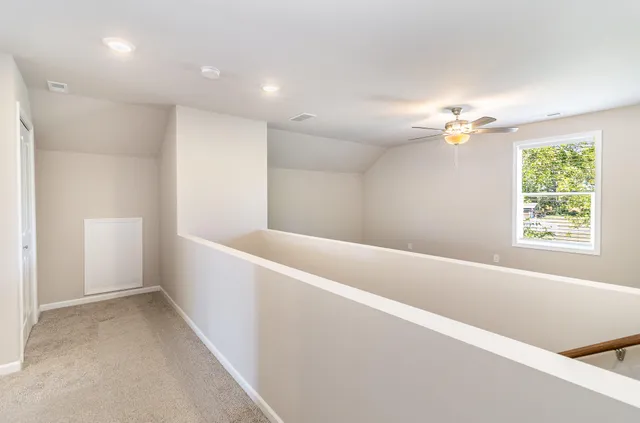 a view of a room with a window