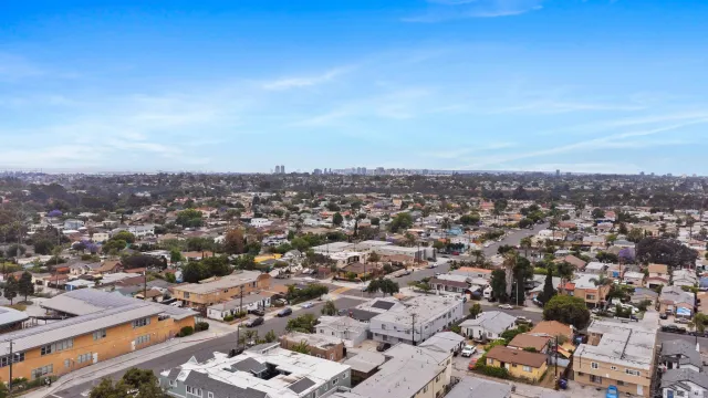 an aerial view of multiple house