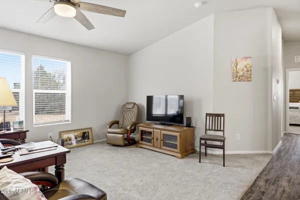 a view of wooden balcony