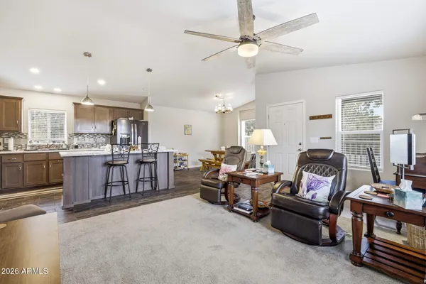 a living room with furniture