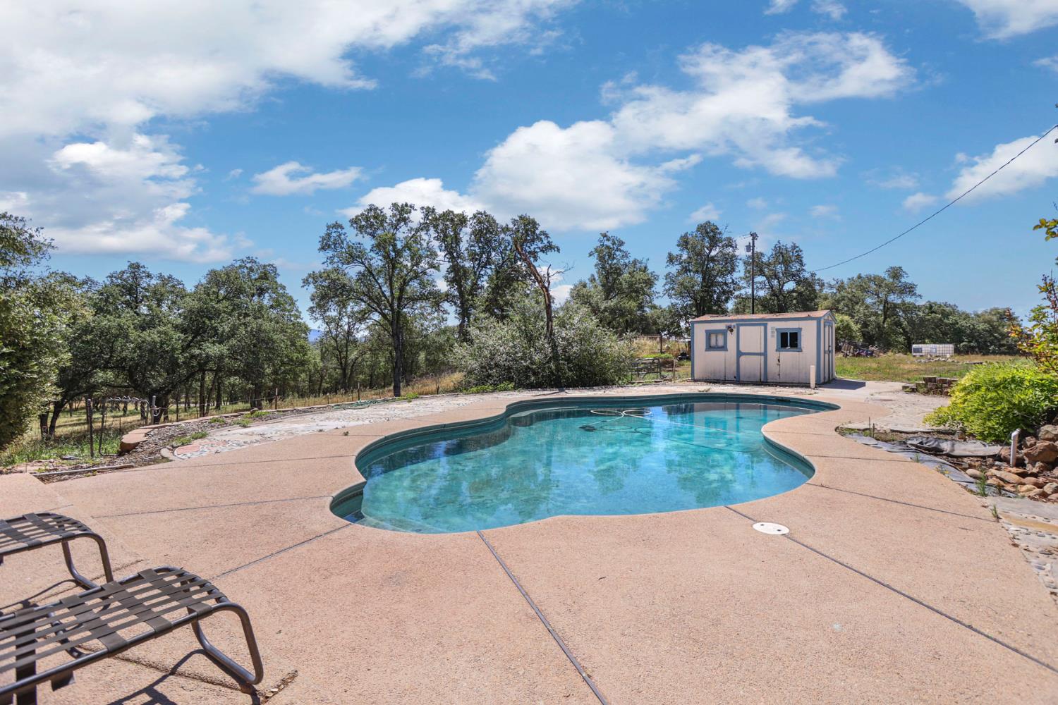 901 Quail Oaks Road Valley Springs, CA 95252 - Photo 36 of 59 a view of a swimming pool with a patio