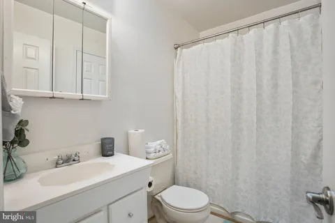 a bathroom with a sink a toilet and vanity