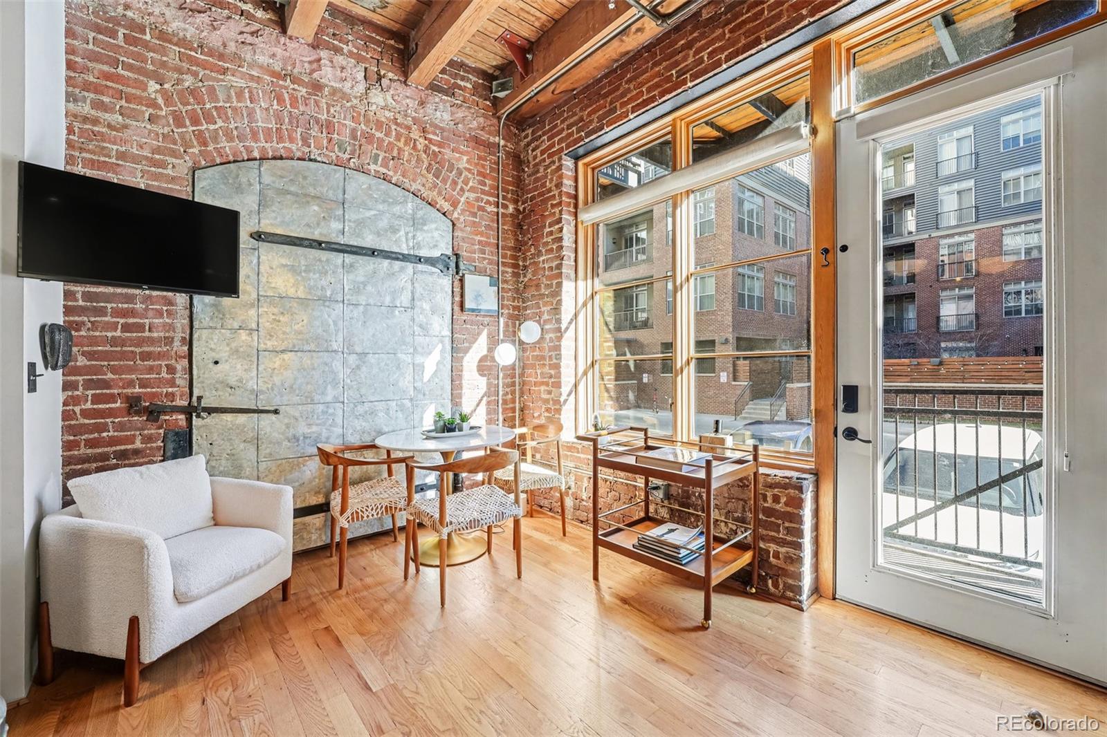 a outdoor living space with furniture