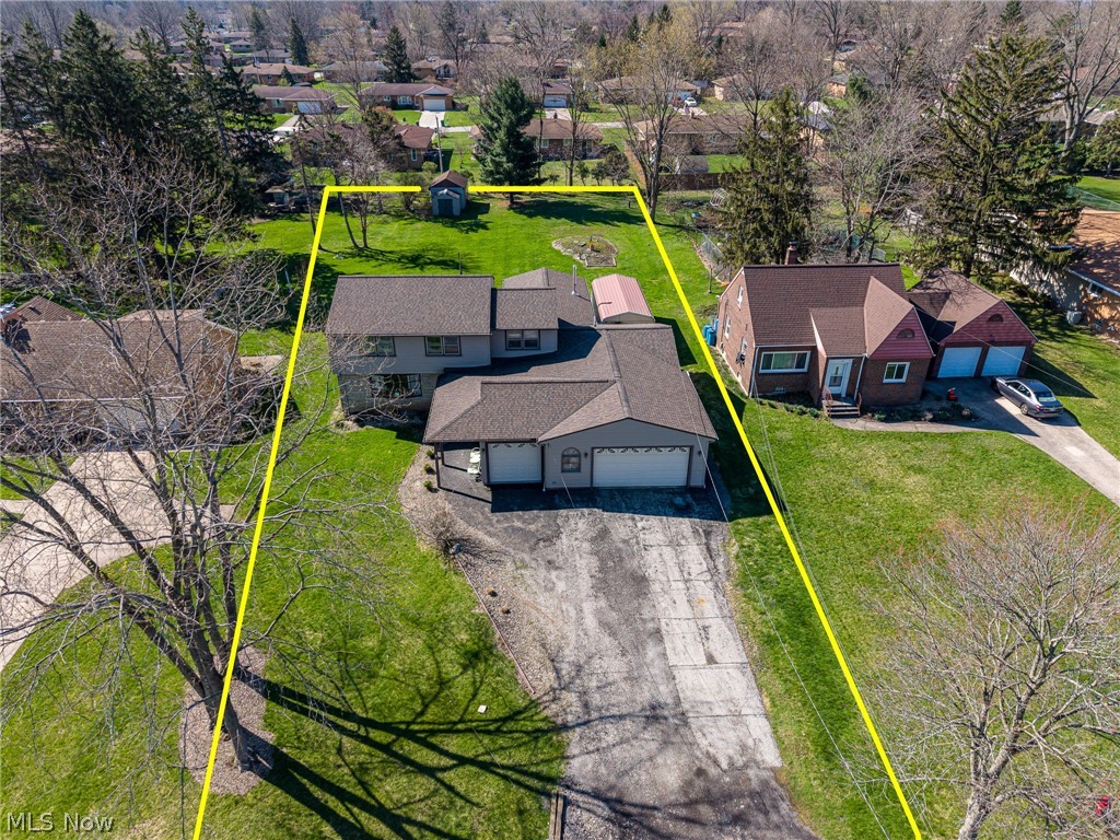 490 Mapleview Drive Seven Hills, OH 44131 - Photo 48 of 50 Aerial view of residential area with property parcel outlined