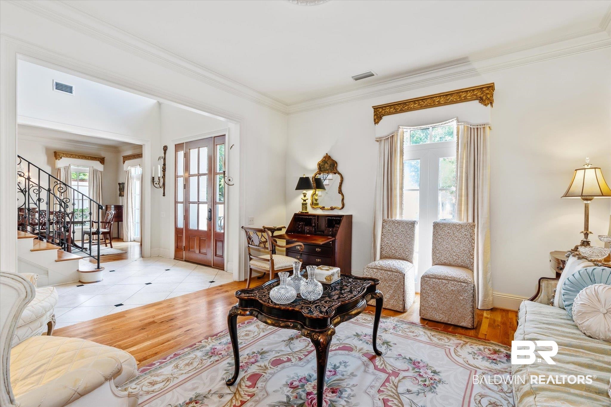 3963 Wimbledon Park Mobile, AL 36608 - Photo 5 of 51 Tiled living room featuring ornamental molding