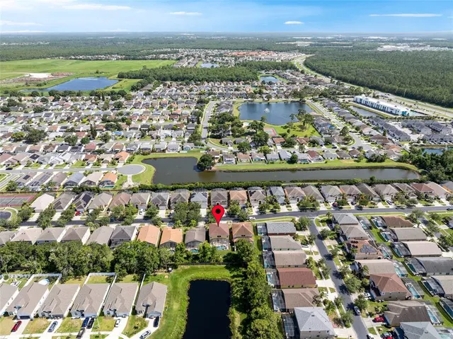 an aerial view of a city