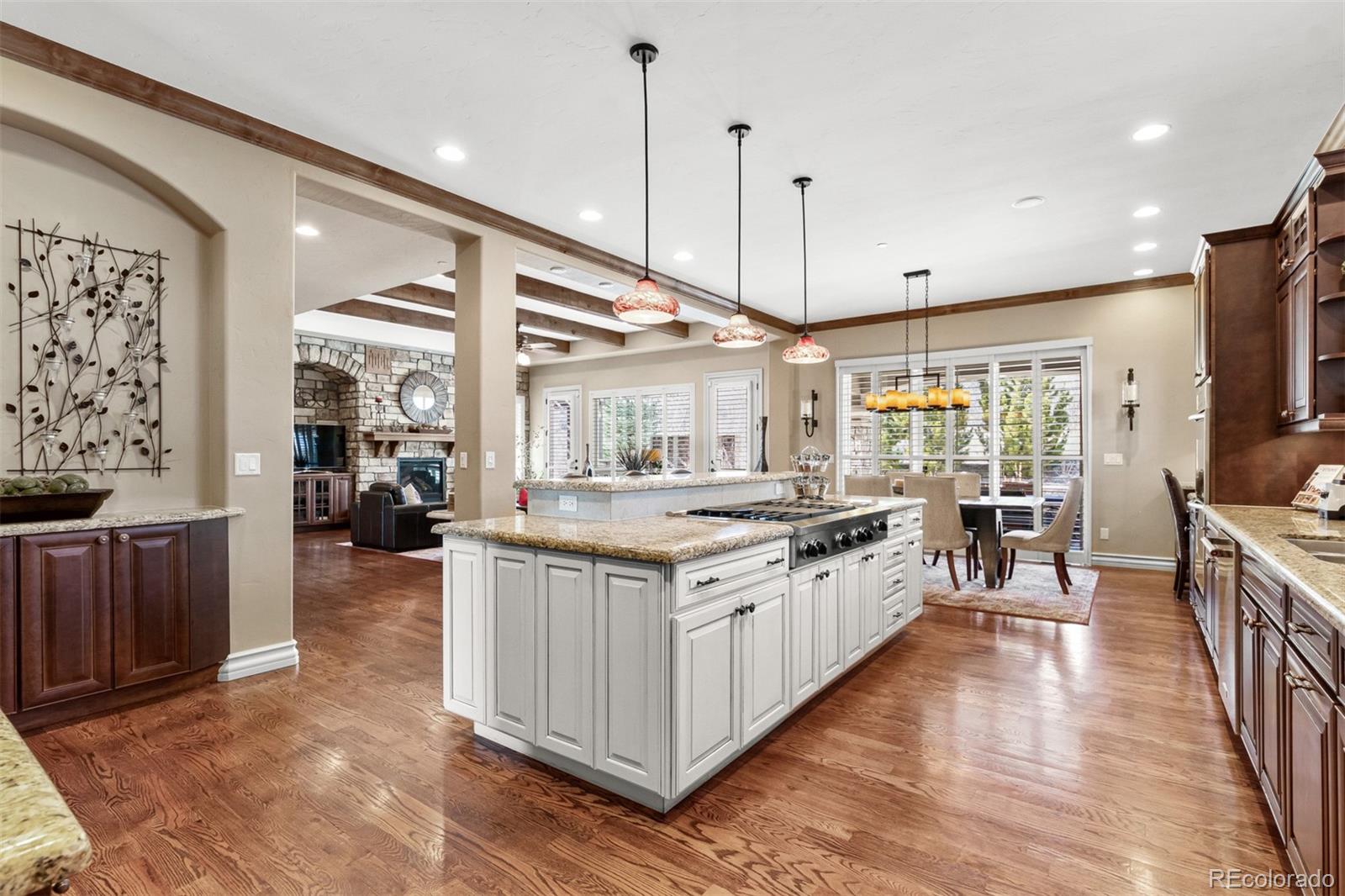 981 Buffalo Ridge Road Castle Pines, CO 80108 - Photo 7 of 39 a kitchen with stainless steel appliances granite countertop a stove and a large window