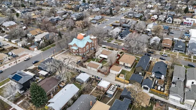 an aerial view of a city with lots of residential buildings