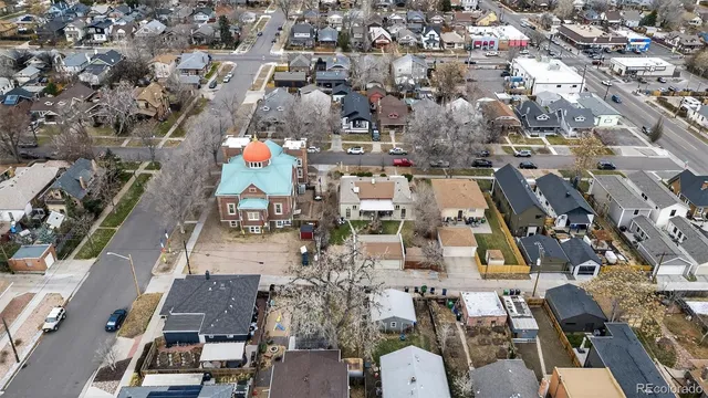 an aerial view of a city