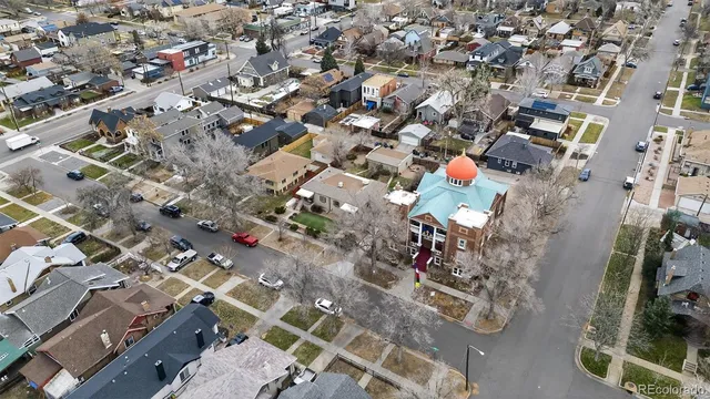 an aerial view of a city